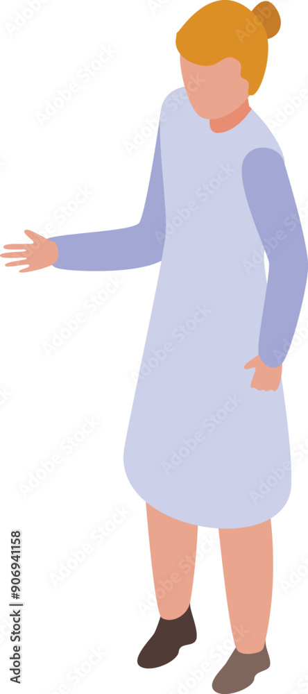 Nurse in a professional uniform is gesturing with her hand while making a presentation