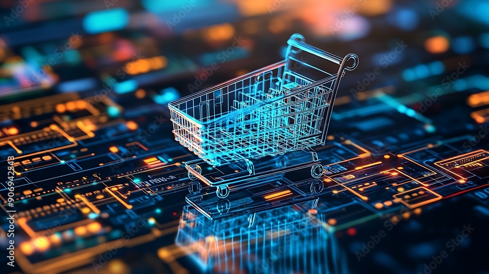 custom made wallpaper toronto digitalDigital marketplace with diverse e-commerce platforms, illustrating online economy.