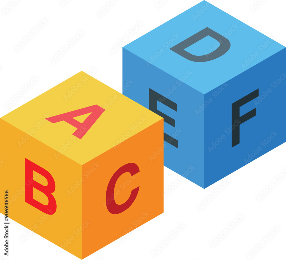 Colorful toy blocks showing letters of the alphabet are developing creativity Colorful toy blocks showing letters of the alphabet are developing creativity