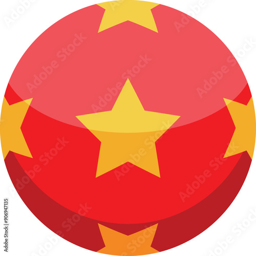 Red ball with five yellow stars is perfect for illustrating juggling acts and circus entertainment