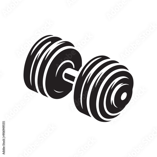 Dumbbells silhouette vector illustration photo