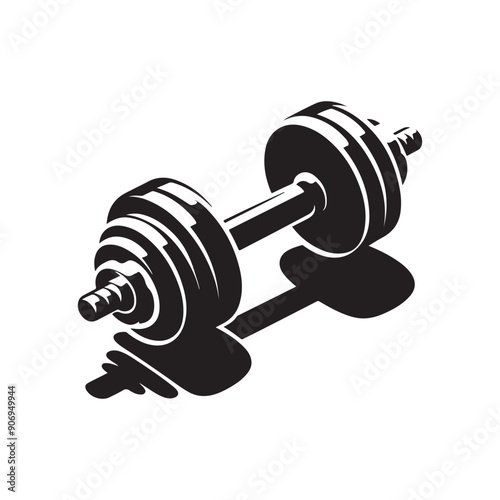 Dumbbells silhouette vector illustration