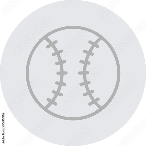 baseball Vector Line Grey Circle Grey