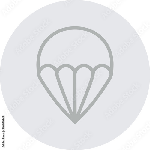 paratrooping Vector Line Grey Circle Grey