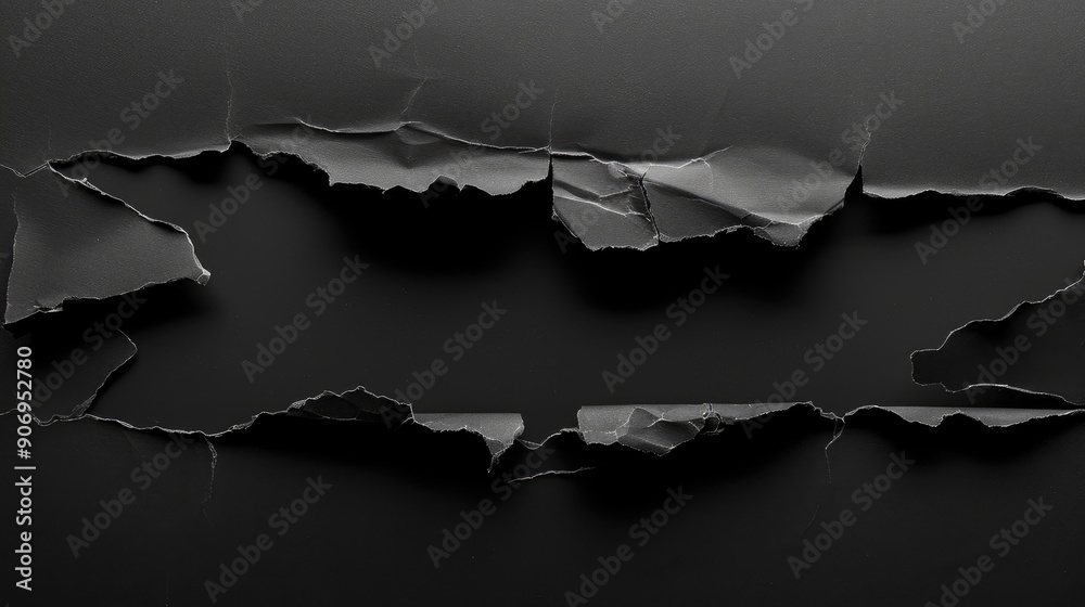 Message torn on black background Message torn on black background
