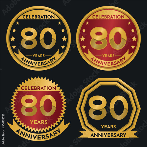 Celebration 80 Year Anniversary - Gold Seals, 4 Variations, Ruby and Transparent Seals.
