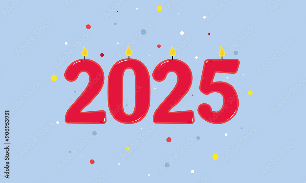 2025. Candle numbers on a blue background. Happy new year. 2025. Candle numbers on a blue background. Happy new year.