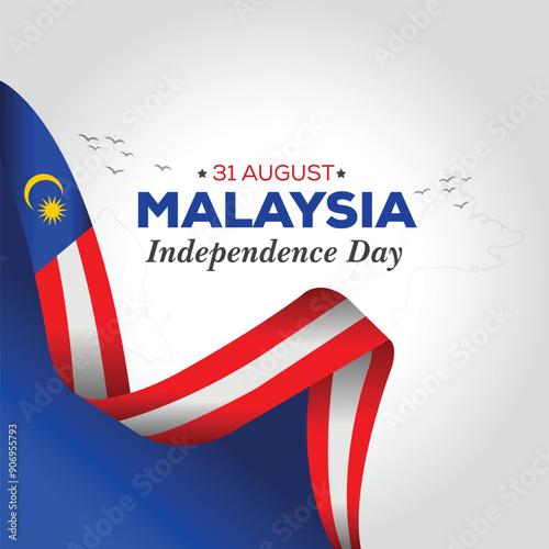 Happy Malaysia Independence Day August 31th Celebration Vector Design Illustration. Template for Poster, Banner, Advertising, Greeting Card or Print Design Element