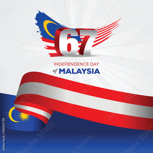 Happy Malaysia Independence Day August 31th Celebration Vector Design Illustration. Template for Poster, Banner, Advertising, Greeting Card or Print Design Element