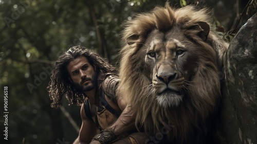 lion tamer in the jungle