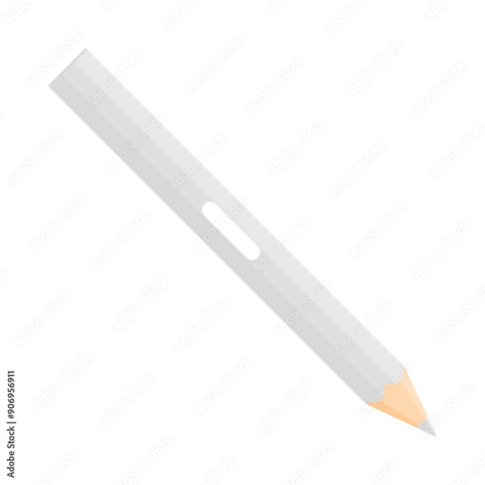 White pencil icon. Flat vector illustration isolated on white background. Art and creativity concept. Perfect for educational materials White pencil icon. Flat vector illustration isolated on white background. Art and creativity concept. Perfect for educational materials