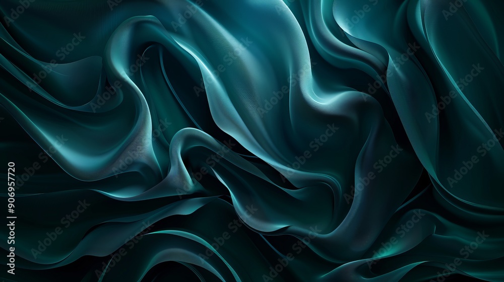 Fototapeta premium Dark blue-green abstract background with space for design elements.