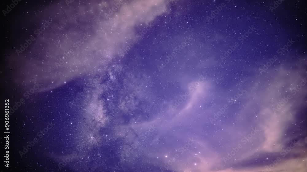 The night sky is filled with countless stars and the Milky Way ...