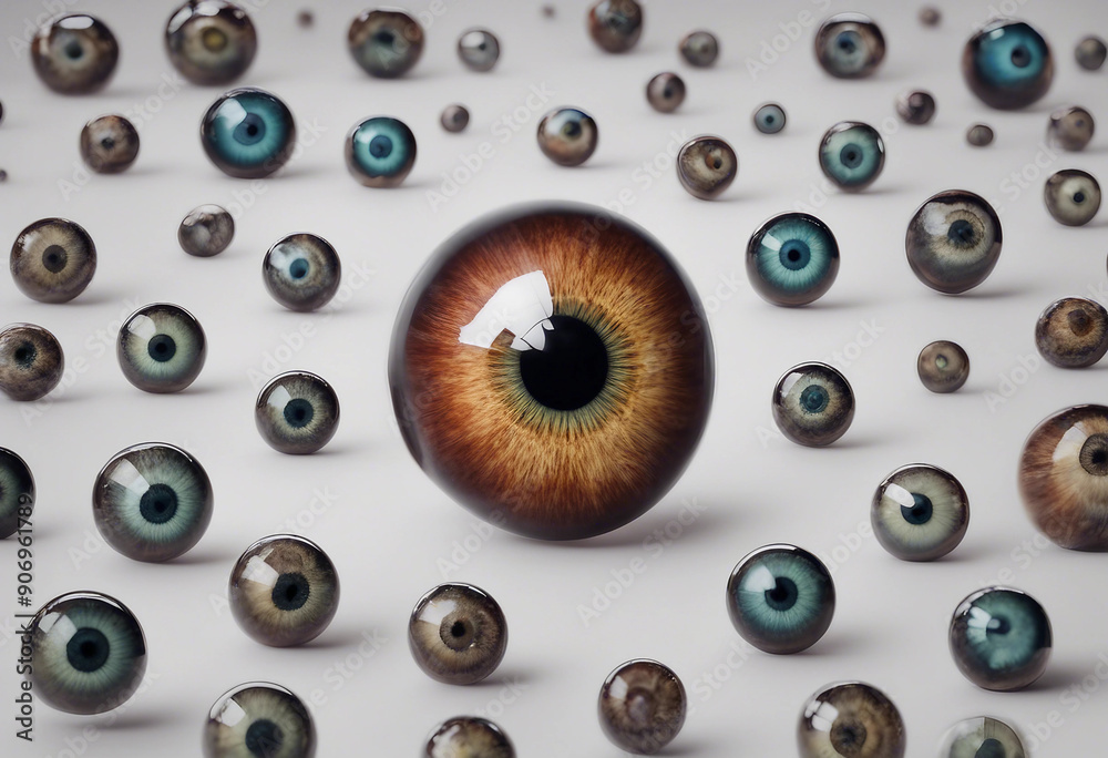 Set of realistic human eyeballs with the retina is the foreground isolated on transparent background Set of realistic human eyeballs with the retina is the foreground isolated on transparent background