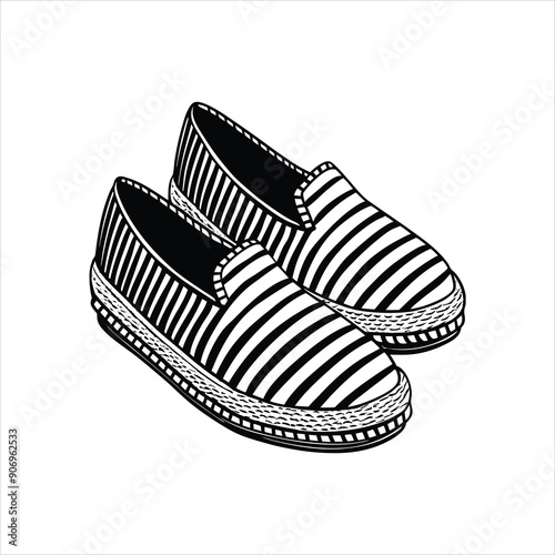 Espadrilles black vector