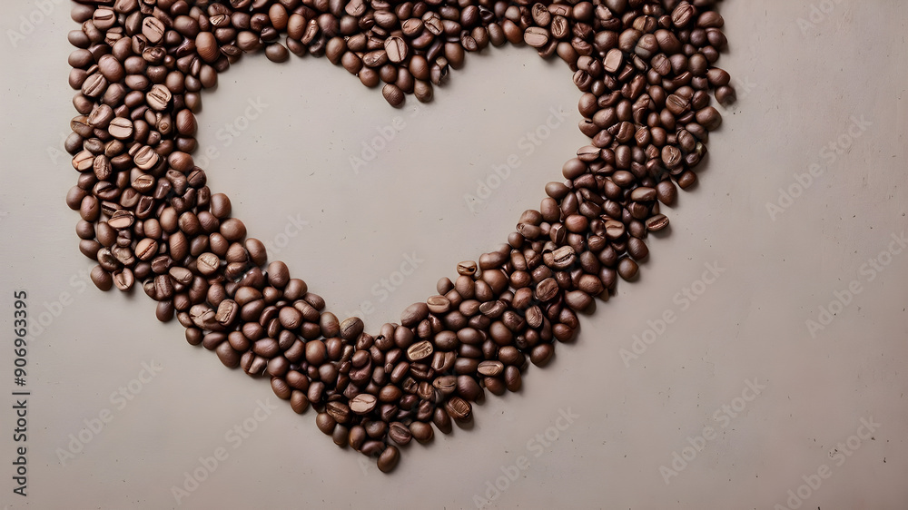 Frame made from coffee beans, text space. Generative AI Frame made from coffee beans, text space. Generative AI