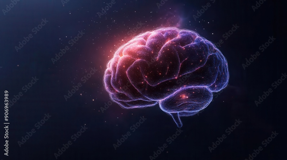 Glowing Brain in Space.