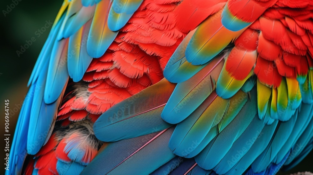 Fototapeta premium Vibrant plumage of a macaw