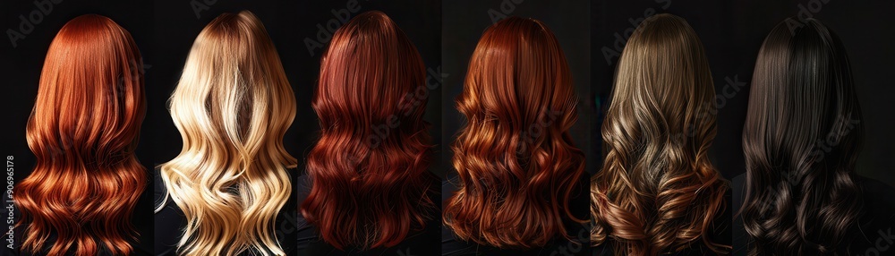 Fototapeta premium Women showcasing various shades of wavy hair.