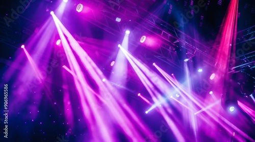 Concert scene with vibrant purple stage lights