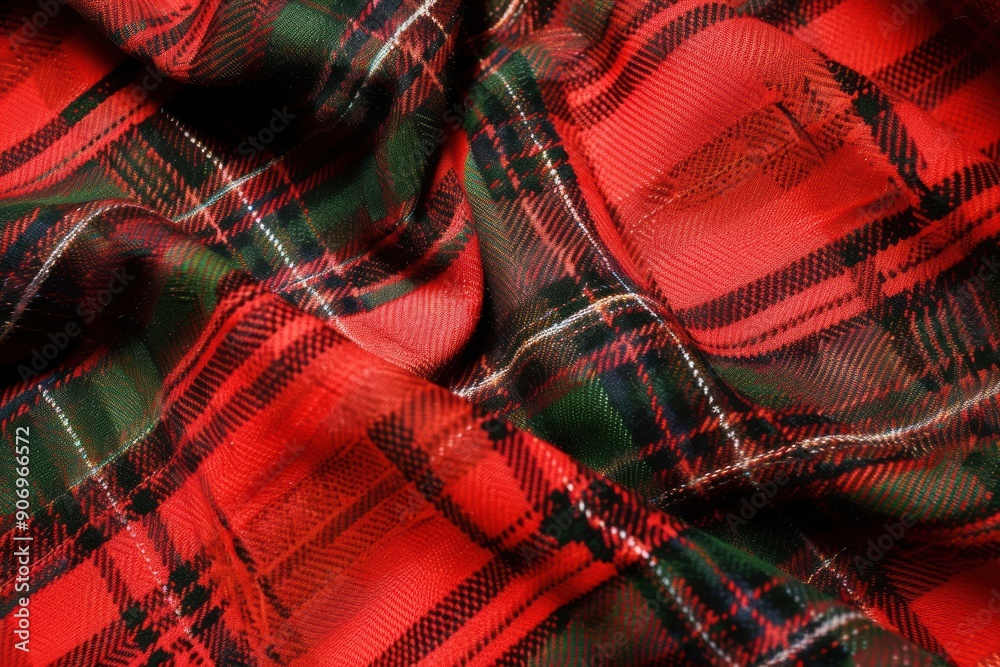 Red and Green Tartan Patterned Fabric Close-Up Red and Green Tartan Patterned Fabric Close-Up