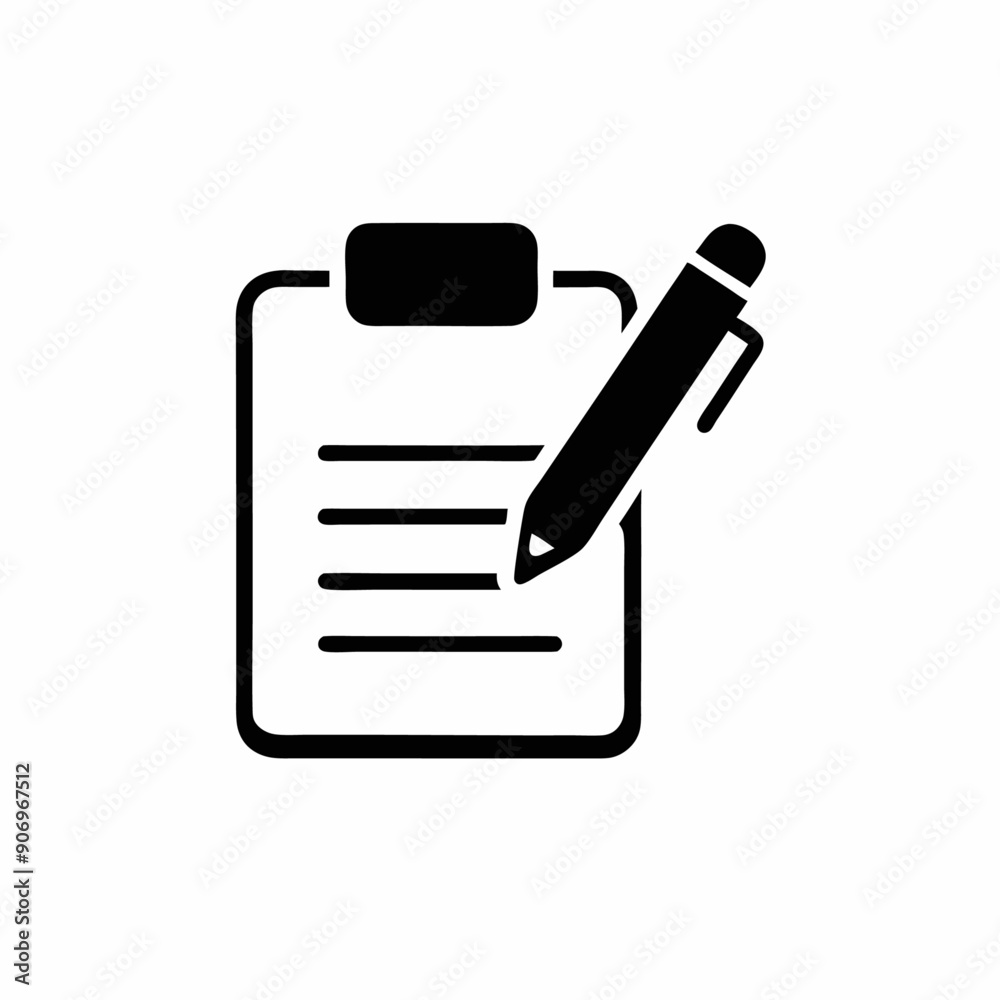A notepad sign with pen vector illustration, isolated white background (8) A notepad sign with pen vector illustration, isolated white background (8)