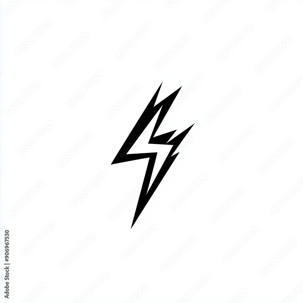 Stylized Black Lightning Bolt Graphic Design Stylized Black Lightning Bolt Graphic Design