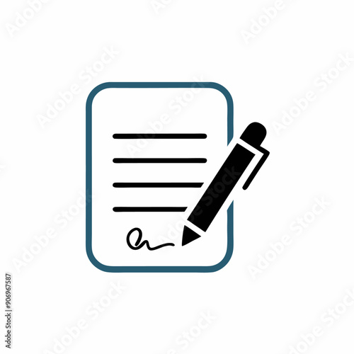 A notepad sign with pen vector illustration, isolated white background (11)