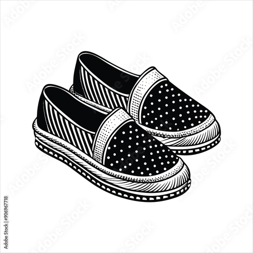 Espadrilles black vector