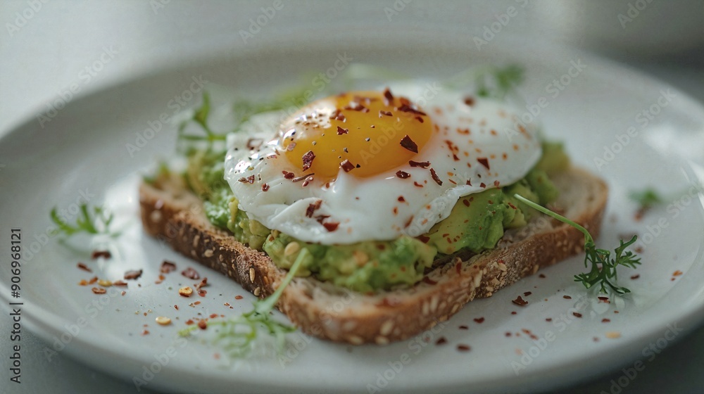 a white plate topped with an egg and toast a white plate topped with an egg and toast