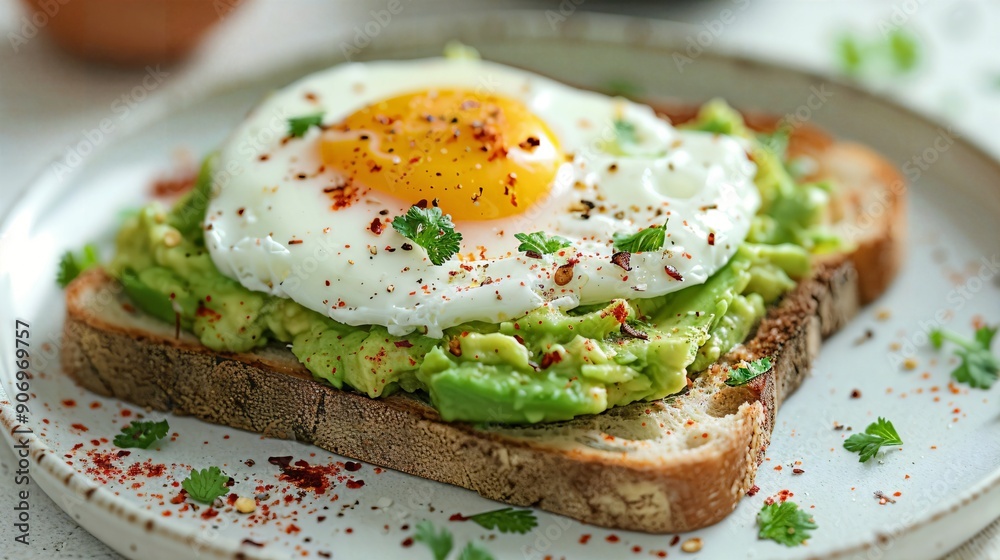 a white plate topped with an egg and toast a white plate topped with an egg and toast