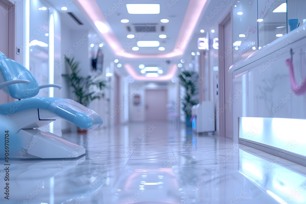 Modern Dental Clinic Interior with Sleek Design and Bright Lighting Modern Dental Clinic Interior with Sleek Design and Bright Lighting