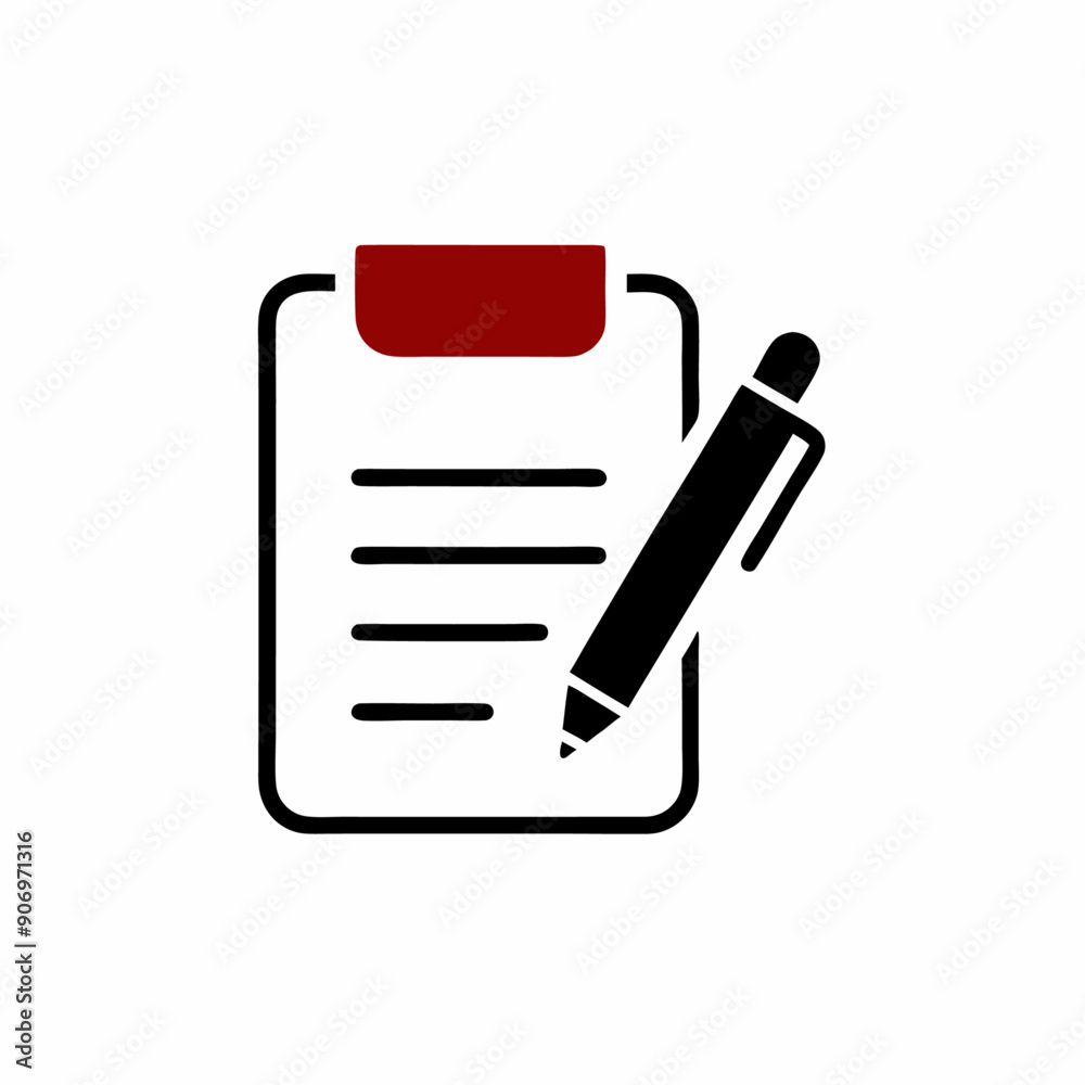 A notepad sign with pen vector illustration, isolated white background (22) A notepad sign with pen vector illustration, isolated white background (22)