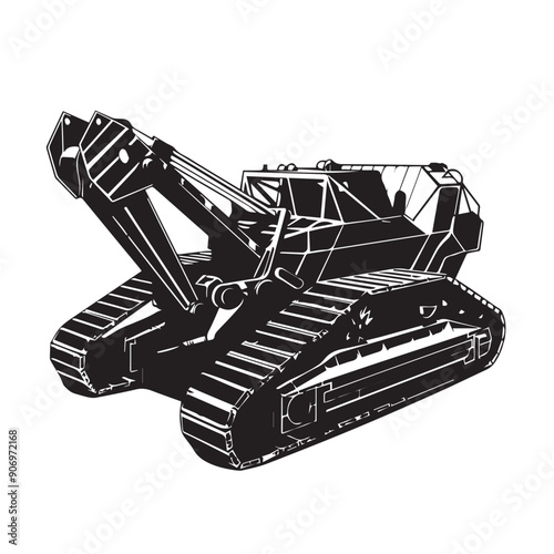 CRAWLER CARRIER in cartoon, doodle style . Image for t-shirt, web, mobile apps and ui. Isolated 2d vector illustration in logo, icon, sketch style, Eps 10, black and white. AI Generative