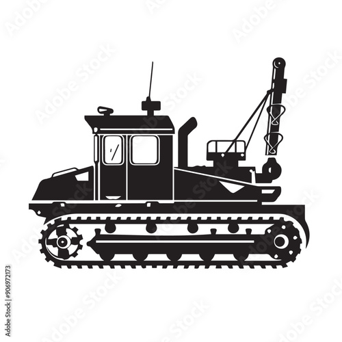 CRAWLER CARRIER in cartoon, doodle style . Image for t-shirt, web, mobile apps and ui. Isolated 2d vector illustration in logo, icon, sketch style, Eps 10, black and white. AI Generative
