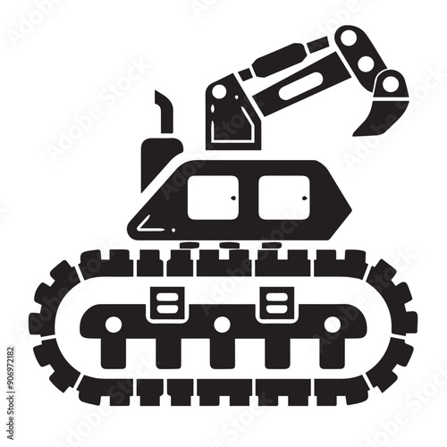 CRAWLER CARRIER in cartoon, doodle style . Image for t-shirt, web, mobile apps and ui. Isolated 2d vector illustration in logo, icon, sketch style, Eps 10, black and white. AI Generative