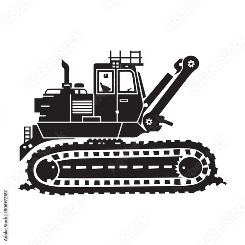 CRAWLER CARRIER in cartoon, doodle style . Image for t-shirt, web, mobile apps and ui. Isolated 2d vector illustration in logo, icon, sketch style, Eps 10, black and white. AI Generative