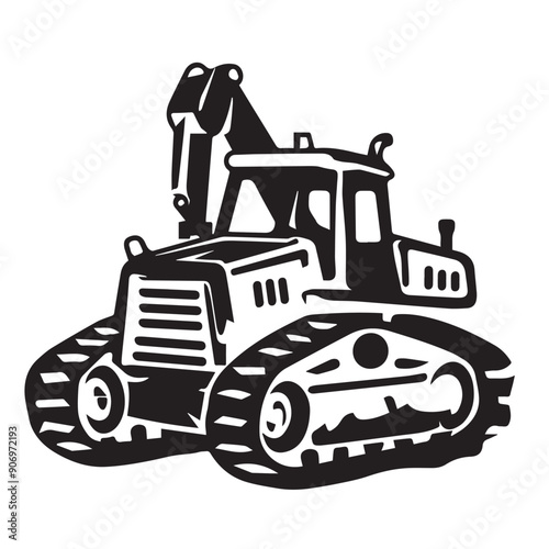 CRAWLER CARRIER in cartoon, doodle style . Image for t-shirt, web, mobile apps and ui. Isolated 2d vector illustration in logo, icon, sketch style, Eps 10, black and white. AI Generative