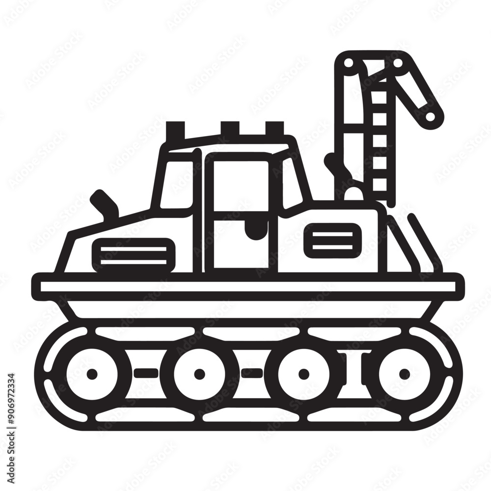 CRAWLER CARRIER in cartoon, doodle style . Image for t-shirt, web, mobile apps and ui. Isolated 2d vector illustration in logo, icon, sketch style, Eps 10, black and white. AI Generative CRAWLER CARRIER in cartoon, doodle style . Image for t-shirt, web, mobile apps and ui. Isolated 2d vector illustration in logo, icon, sketch style, Eps 10, black and white. AI Generative
