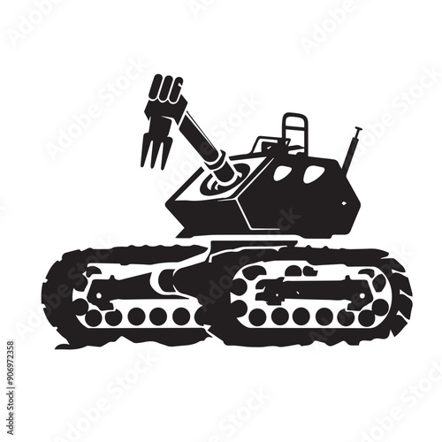 CRAWLER CARRIER in cartoon, doodle style . Image for t-shirt, web, mobile apps and ui. Isolated 2d vector illustration in logo, icon, sketch style, Eps 10, black and white. AI Generative