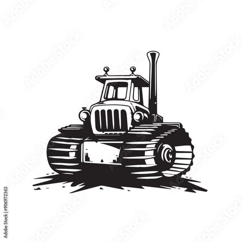 CRAWLER CARRIER in cartoon, doodle style . Image for t-shirt, web, mobile apps and ui. Isolated 2d vector illustration in logo, icon, sketch style, Eps 10, black and white. AI Generative