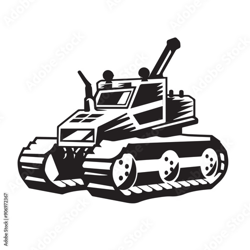CRAWLER CARRIER in cartoon, doodle style . Image for t-shirt, web, mobile apps and ui. Isolated 2d vector illustration in logo, icon, sketch style, Eps 10, black and white. AI Generative