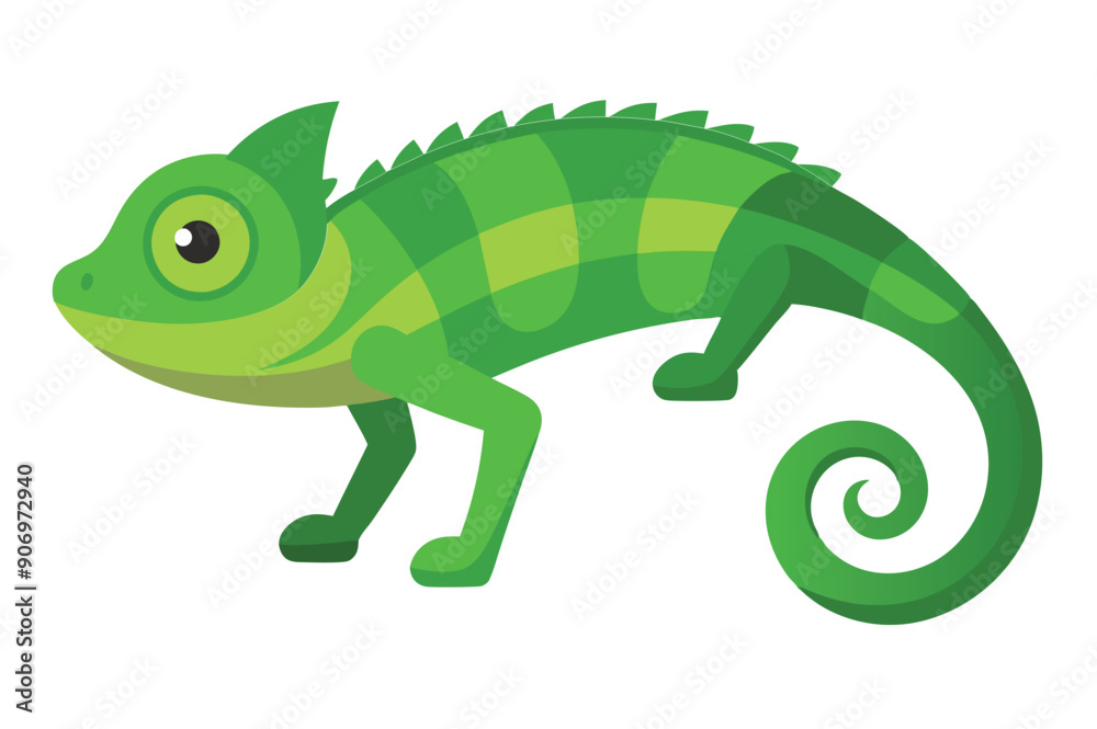 Chameleon animal flat vector illustration on white background. Chameleon animal flat vector illustration on white background.