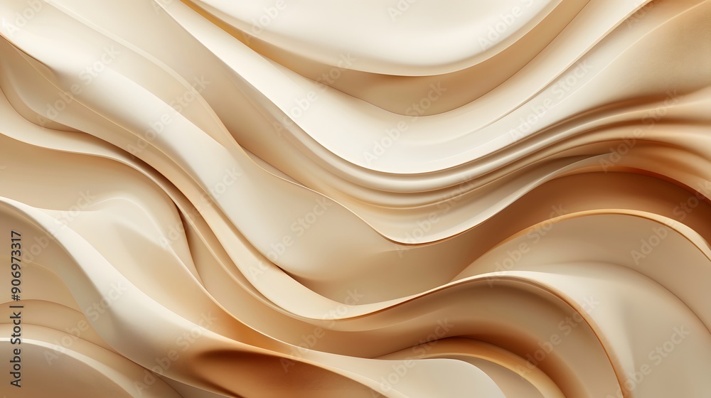 Obraz premium Elegant Flowing Waves of Creamy Tones in Abstract Design