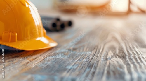 Construction Tools Laid Out on Wooden Surface Ready for Work