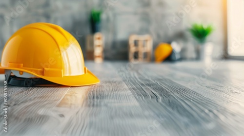 Construction Tools Laid Out on Wooden Surface Ready for Work