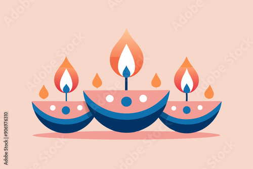 Diya candle for celebration of Diwali holiday