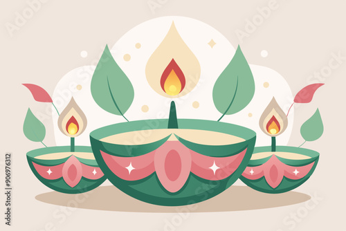 Diya candle for celebration of Diwali holiday
