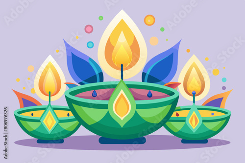 Diya candle for celebration of Diwali holiday