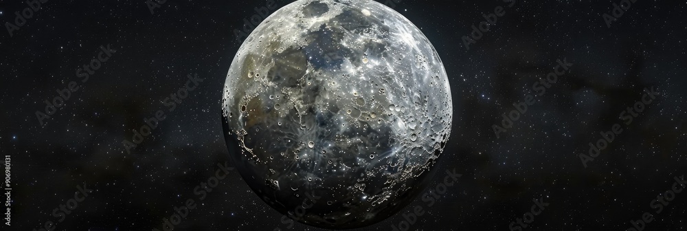 Naklejka premium Detailed Full Moon Photography